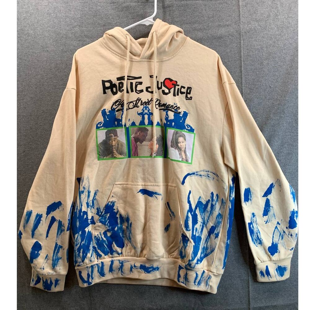 Chemistry Poetic Justice Hoodie Jacket Adult Large Cream Pullover Shirt Mens